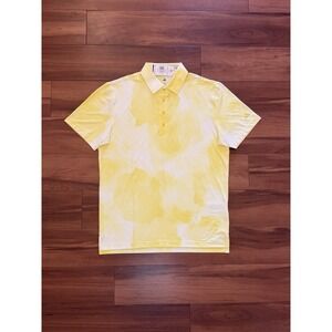 Adidas ULT365 Tour Printed Polo Shirt Yellow White IM7893 $100 Men's Size Medium